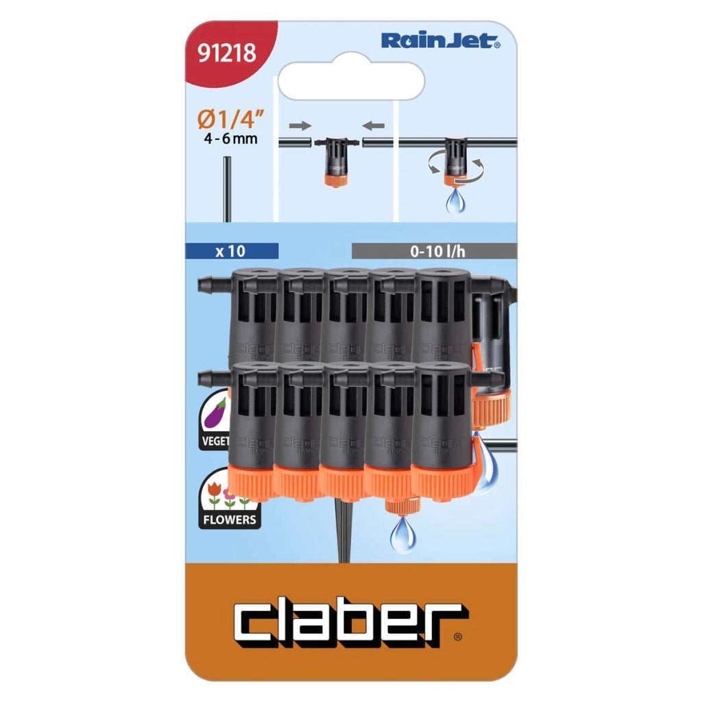 GOCCIOLATORE IN LINEA SELF CLABER - RAINJET 91218 LT/H 0-10 1/4 CF=PZ 10- 10 confezioni