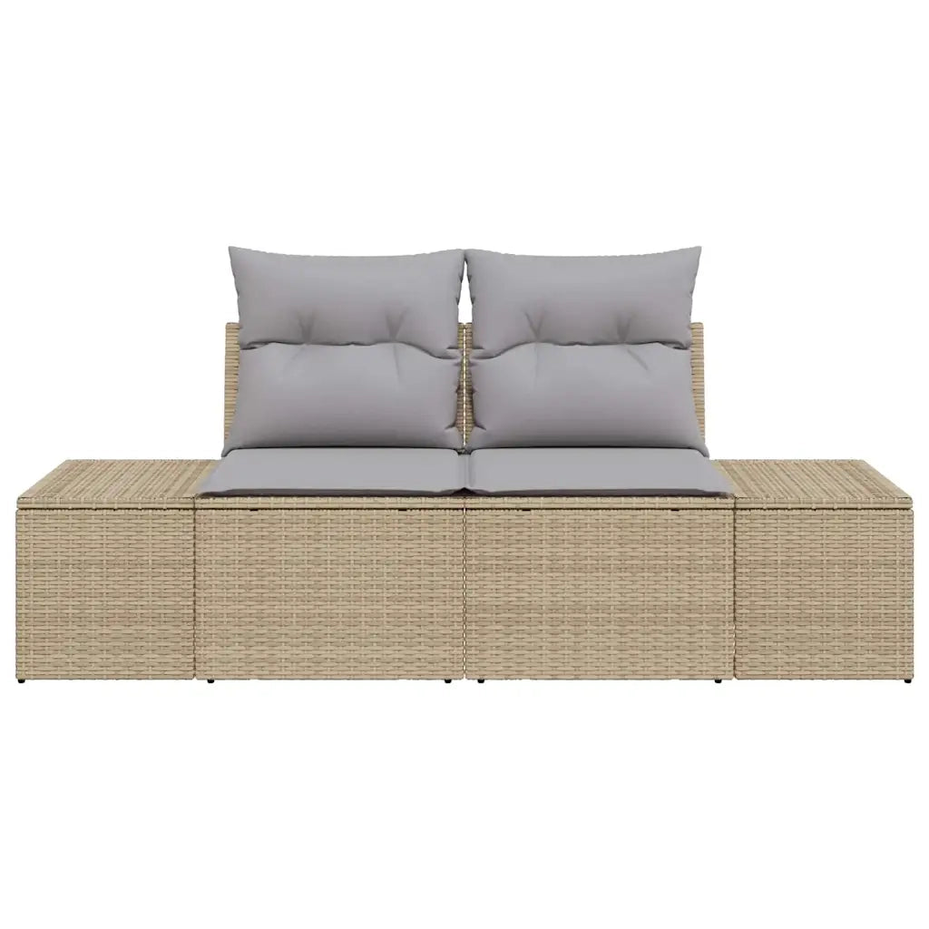 Divano da giardino Beige 184 x 62 x 69 cm polyrattan 42006795
