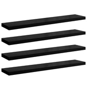 4 pz Scaffali a Parete | Ripiano a parete | Mensole a Parete Nero Lucido 120x23,5x3,8 cm in MDF