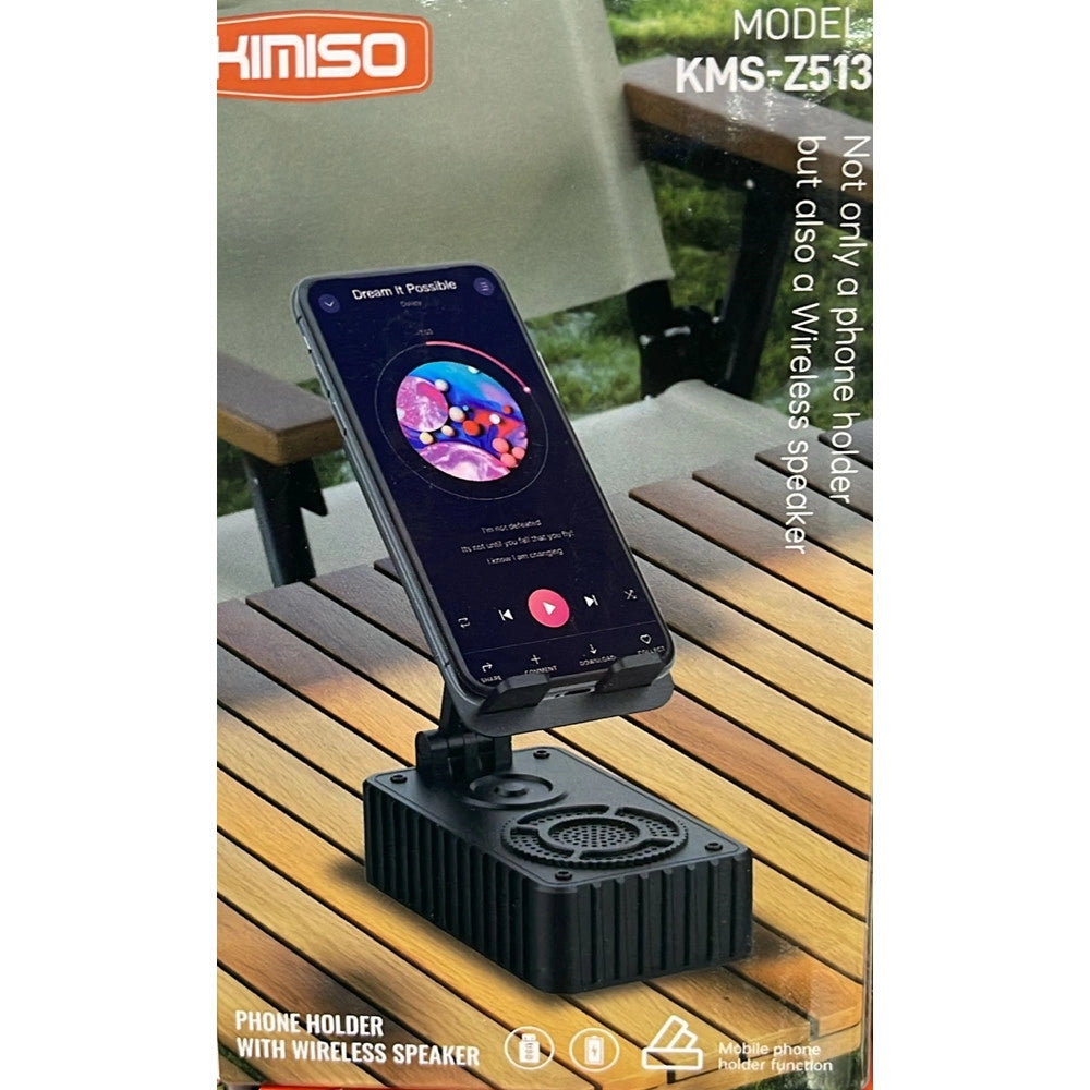 Trade Shop - Supporto Per Cellulare Con Altoparlante Wireless Portatile Regolabile Scrivania Kms-z513 -