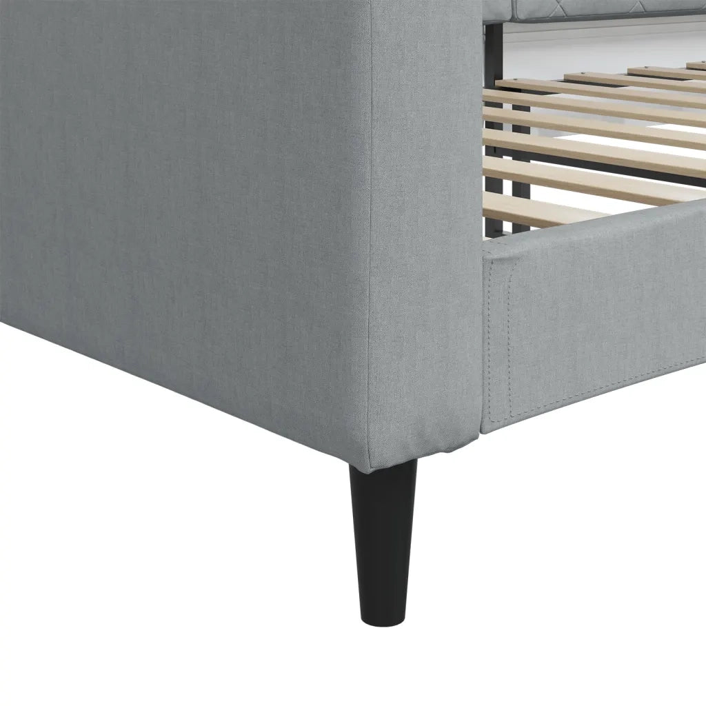 Letto da Giorno Grigio Chiaro 100x190 cm in Tessuto 354176