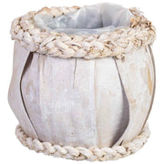 Cesto tondo in legno bianco 13x13x12h cm