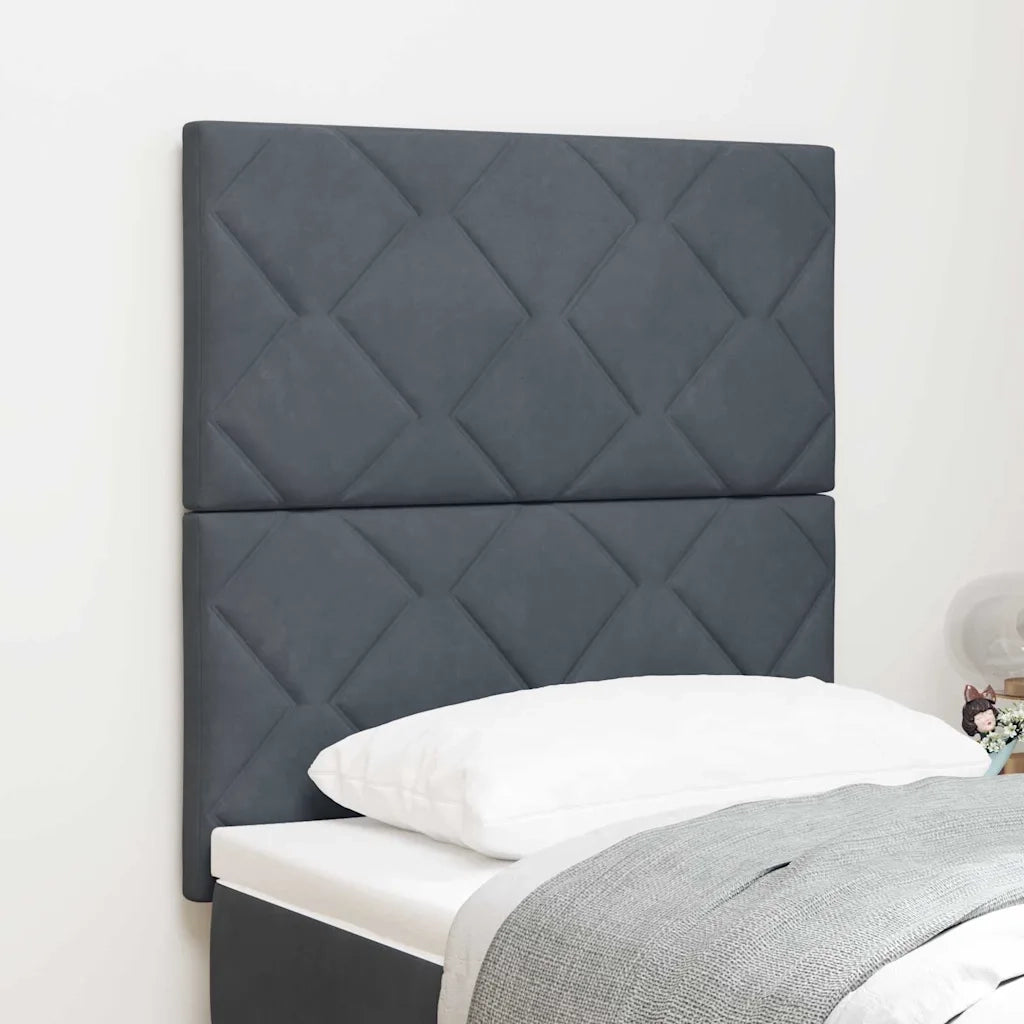 Testiera con testiera Grigio scuro 80 cm Velluto 3337881