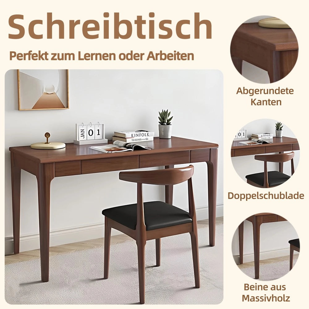 Scrivania con cassetti ¨C Minimal ¨C Rovere, 90x50x75, stile mid-century moderno