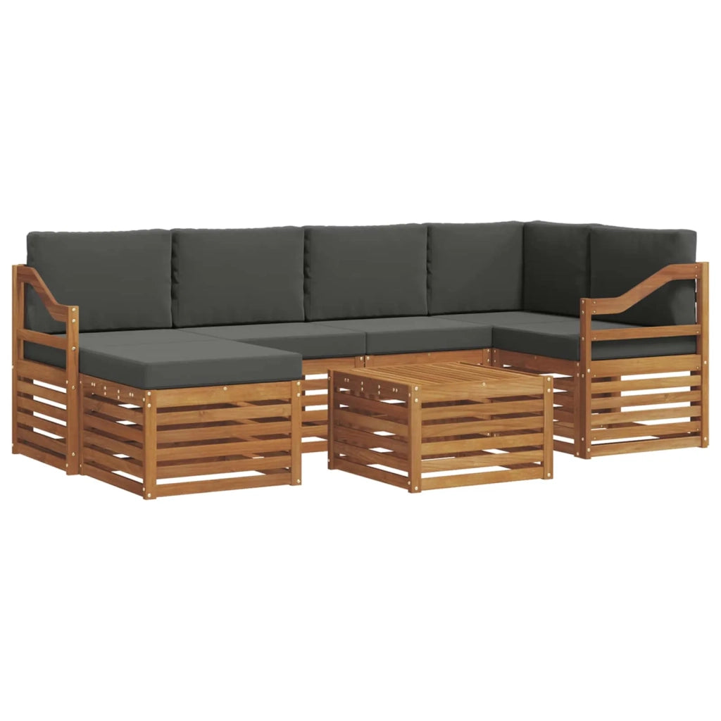 Set divano sezionale con cuscino 7 pcs Naturale e Antracite 3375147