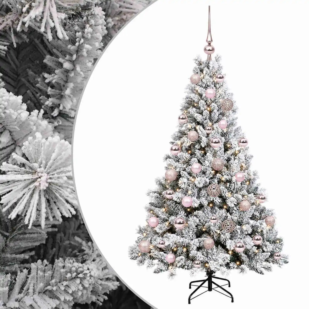 Albero di Natale artificiale con palline 120 cm 150 LED 3465771