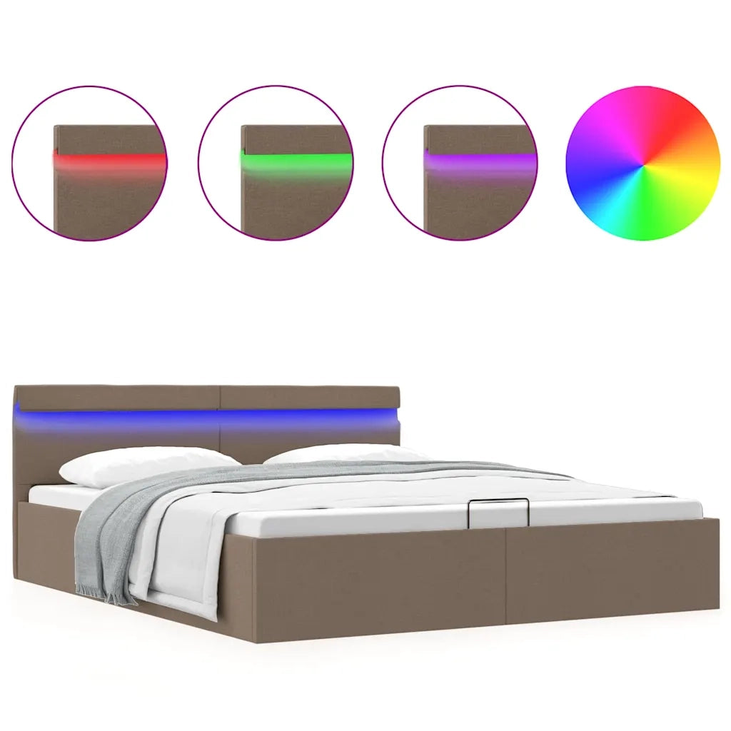 Giroletto Idraulico Contenitore LED Tortora Tessuto 160x200cm 285628