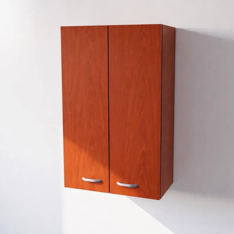 Pensile Cucina  in Legno Nobilitato Ciliegio Mobile Alto con 2 Ante, Pensile Componibile Moderno Made in Italy (H90xL90XP33cm)