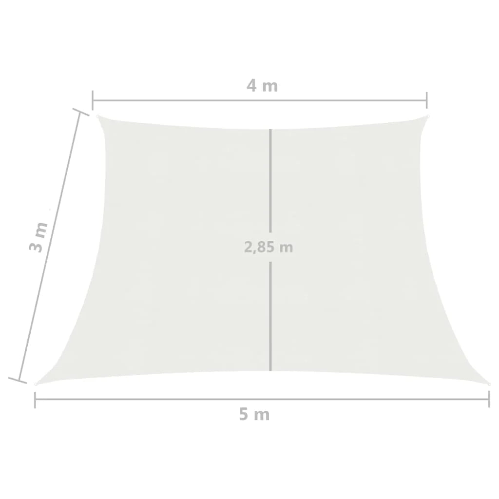 Vela ombreggiante/ombrellone 160 g/m² bianco 4/5 x 3 m HDPE 02_0009025