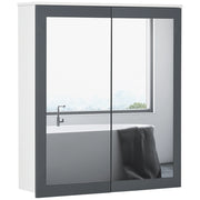 Armadietto Bagno con Specchio e Ripiani Regolabili ¨C zephmum ¨C 69x17x75,5cm Bianco