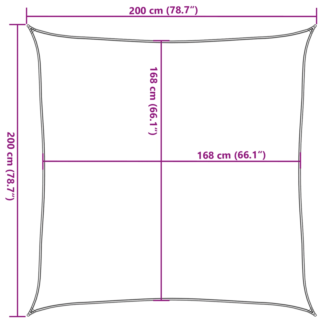 Vela Parasole | Telo Ombra | Vela da ombra Sabbia 2x2 m 100% Poliestere Oxford