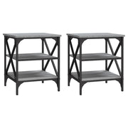 Tavolini 2 pz | Tavolo laterale Grigio Sonoma 40x42x50 cm in Legno Multistrato