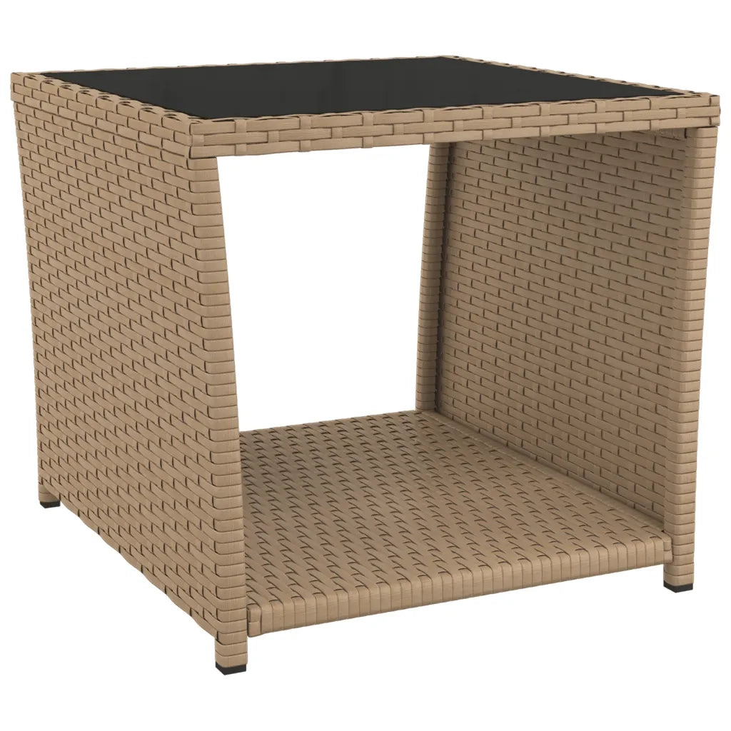 Set da Pranzo da Giardino 3 pz | Set Salotto da Giardino con Cuscini Beige in Polyrattan