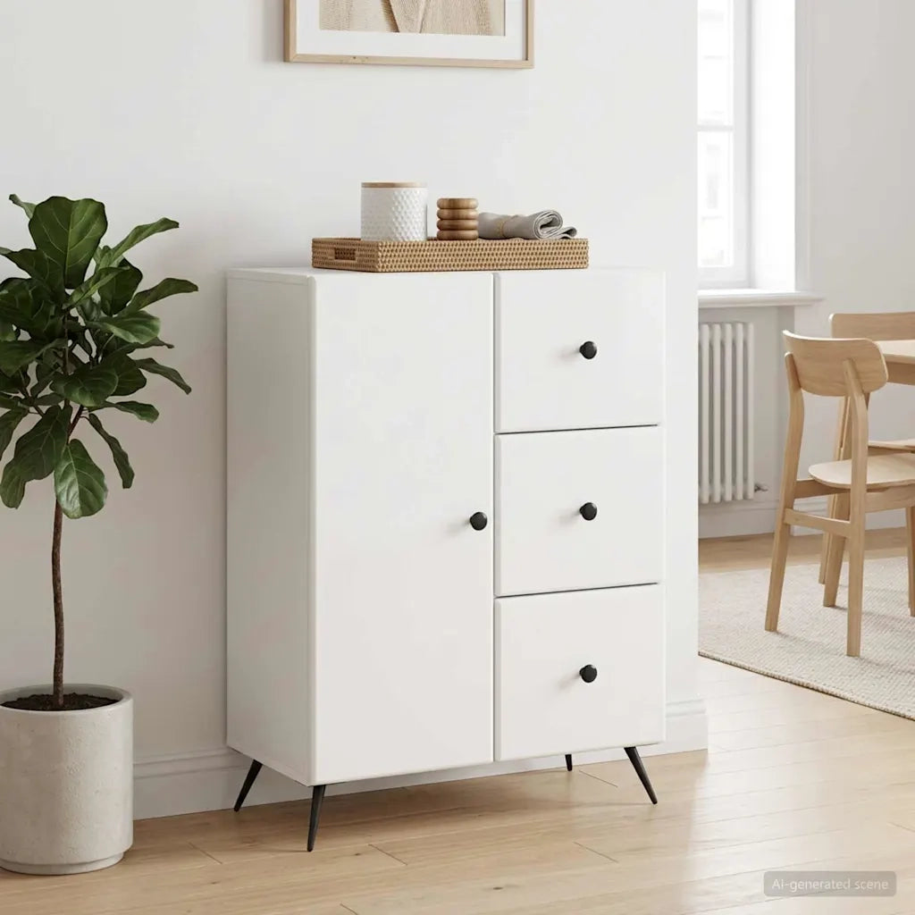Credenza Bianco Lucido 66 x 34,5 x 90 cm Legno ingegnerizzato 895549