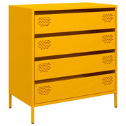 Credenza | Madia | Buffet da pranzo | Armadio da pranzo Giallo Senape 68x39x73,5 cm Acciaio Laminato a Freddo