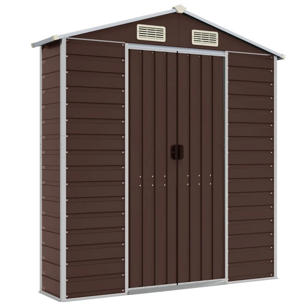 Casetta da giardino cabina ripostiglio casetta da esterno robusta casetta per attrezzi 191 x 980 x 198 cm acciaio zincato marrone 02_0022278