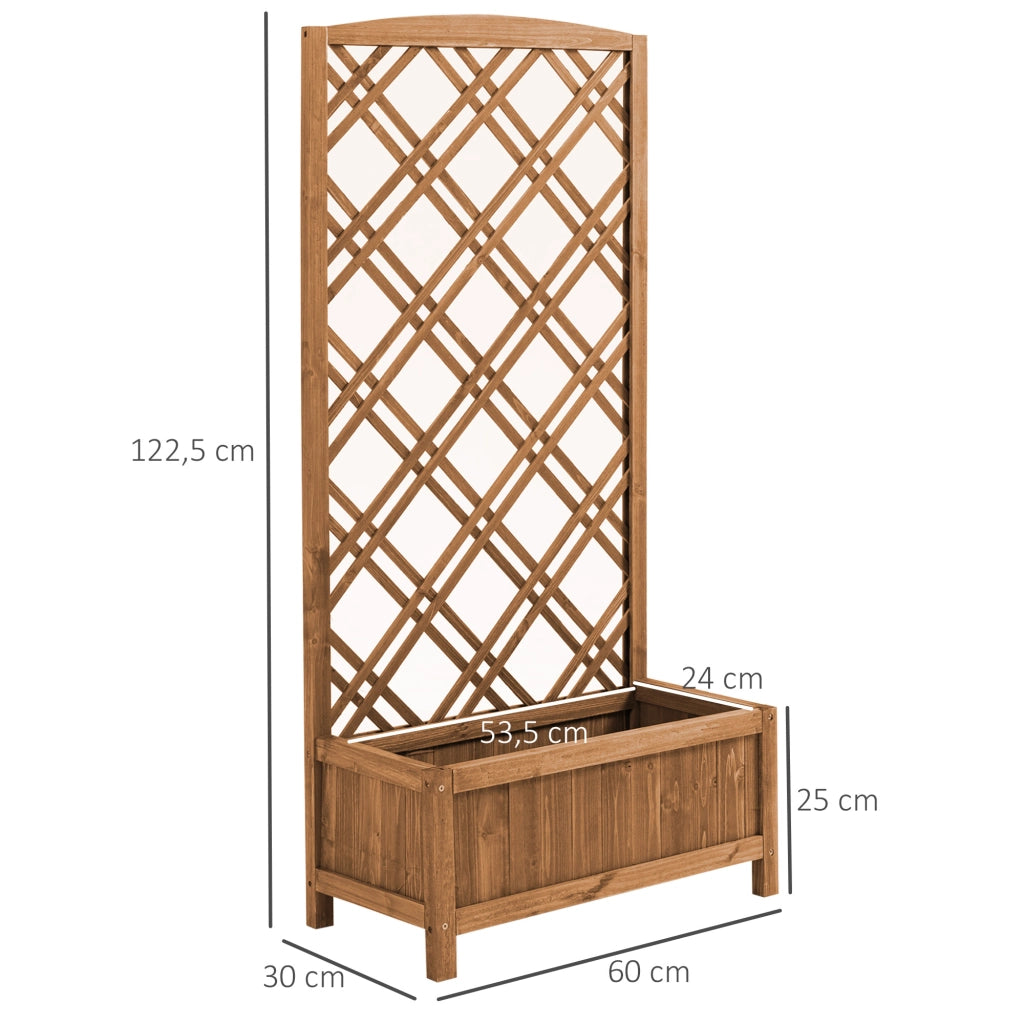 Fioriera con griglia per piante rampicanti in legno ¨C zephmum ¨C 60x30x122,5 cm colore naturale