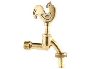 RUBINETTO ARTISTICO IN OTTONE ORO LUCIDO GALLO LIMP- - attacco M1/2 - raccordo terminale M 3/4 - 1 pezzi VETTE