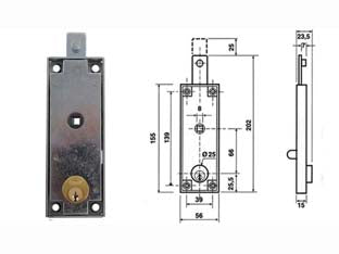 SERRATURA A CILINDRO TONDO FISSO PER PORTE BASCULANTI C1640 - 1 pezzi POTENT