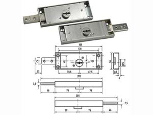 SERRATURA DOPPIA MAPPA PER SERRANDA LATERALE 1600- - DX-SX accoppiate KA con 3 chiavi (1625KA) - 1 coppia POTENT