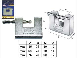 LUCCHETTO CORAZZATO 2800C IN BLISTER- - mm.80 (11080B) - 1 pezzi POTENT
