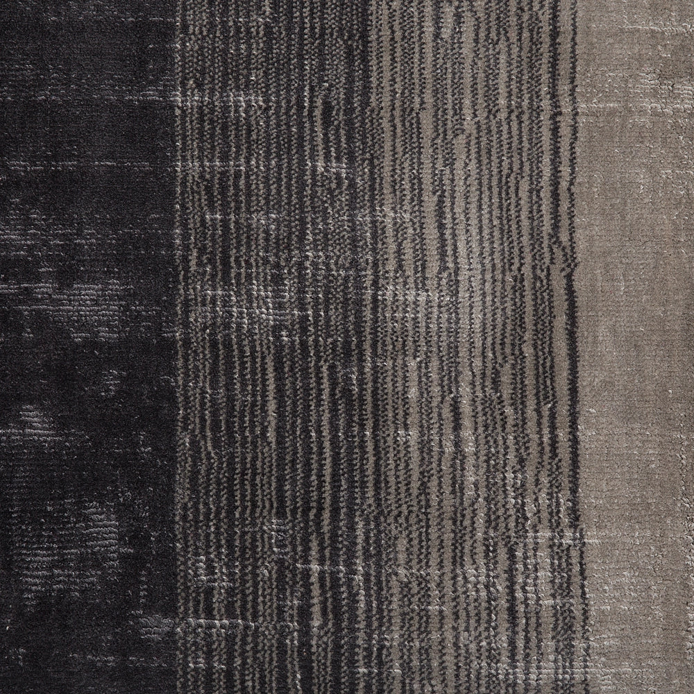 Tappeto Grigio con Nero 200 x 200 cm Effetto Ombre Viscosa Soggiorno Moderno