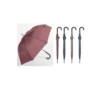 OMBRELLO AUTOMATICO LUNGO UNISEX RIGATO ASSORTITO- 12,0 pz