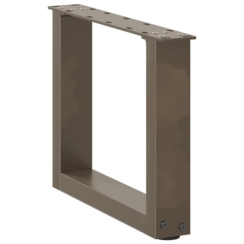 Set di 2 gambe per tavolino da caffè a forma di U con piedini regolabili 40 x 30 cm design moderno in acciaio naturale 02_0057375