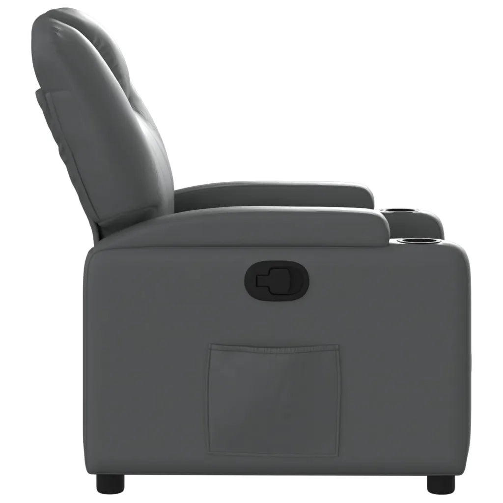 Divano Sedia-Poltrona reclinabile in Similpelle Grigia 934378