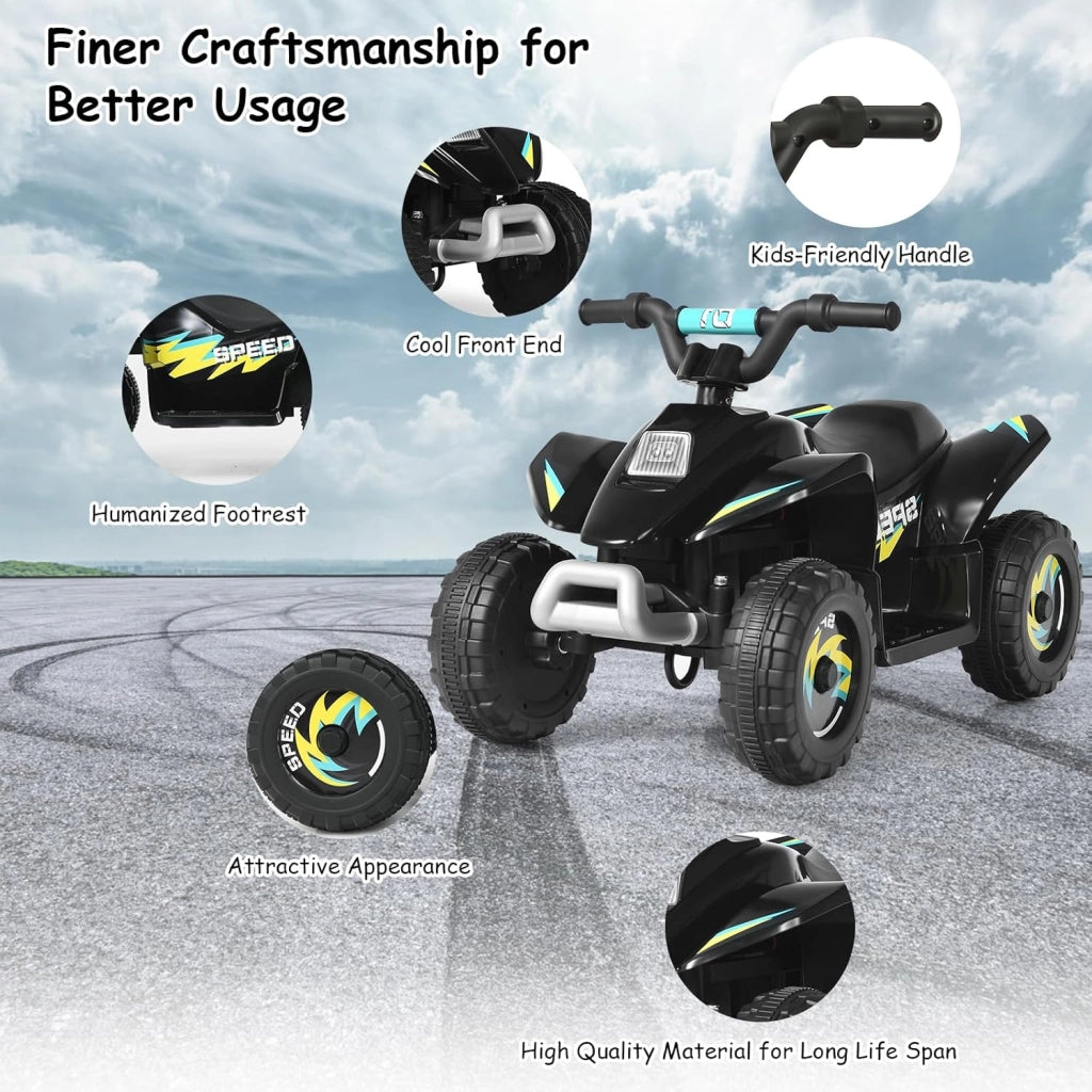 Auto elettrica per bambini, Quad elettrico per bambini ATV 6V, camminata anteriore/posteriore, sedile ergonomico, ruote antiscivolo, caricatore incluso, carico 30 kg, per ragazzi e ragazze 3