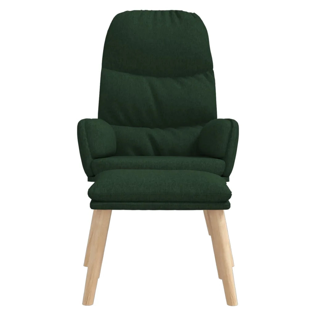 Poltrona Relax con Poggiapiedi Verde Scuro in Tessuto 3097347