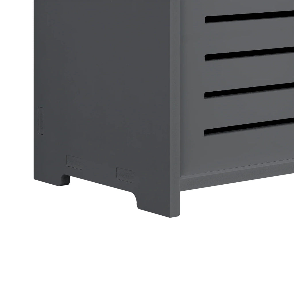 Mobiletto da bagno di design con ripiani mobile contenitore a 2 ante legno composito 62 x 45 x 25 cm grigio scuro 03_0005833