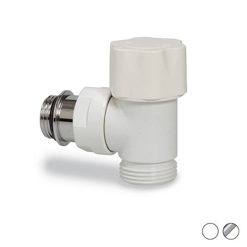 VALVOLA TERMOSTATIZZABILE ATTACCO TUBO RAME A SQUADRA- 1/2 Bianca cromata- FANTI- pezzi 1