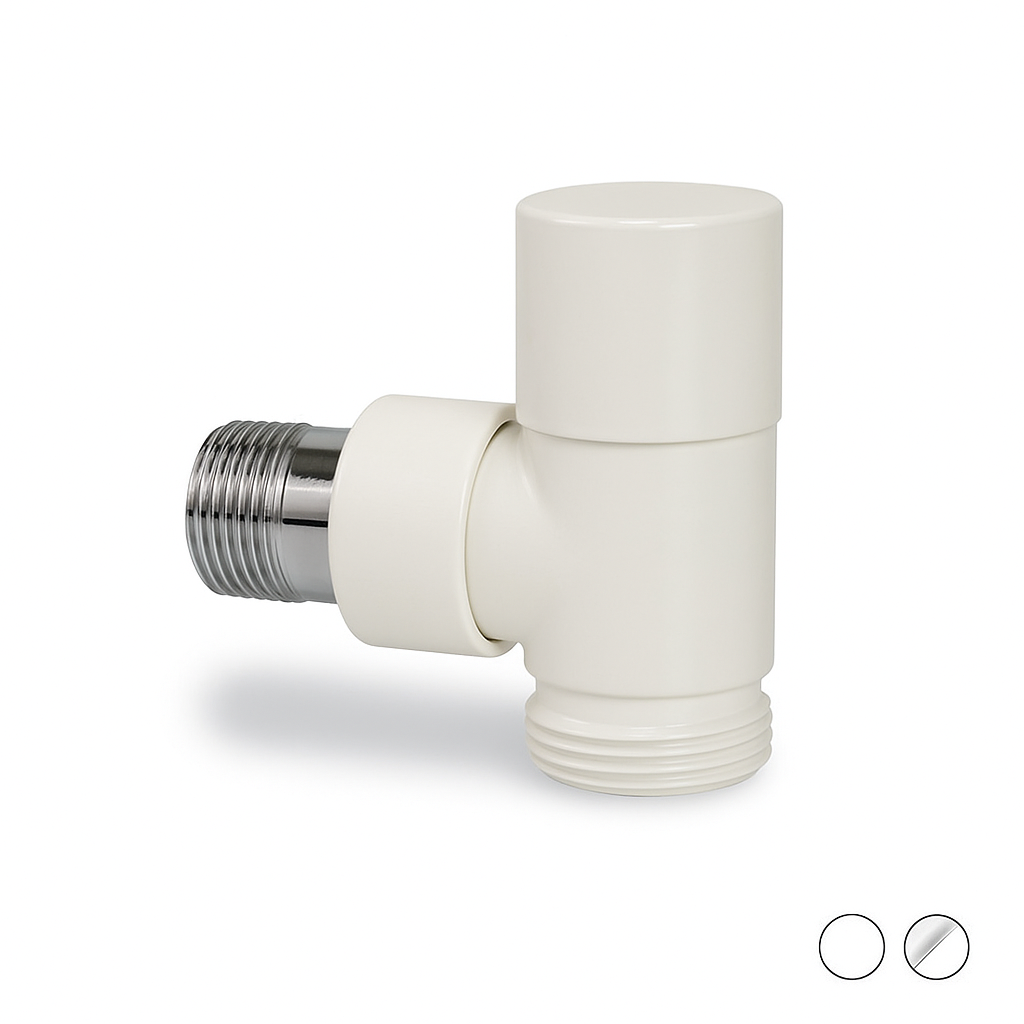 DETENTORE CROMATO ATTACCO TUBO RAME EUROCONO A SQUADRA- 1/2 Bianca-Cromata- FANTI- pezzi 1