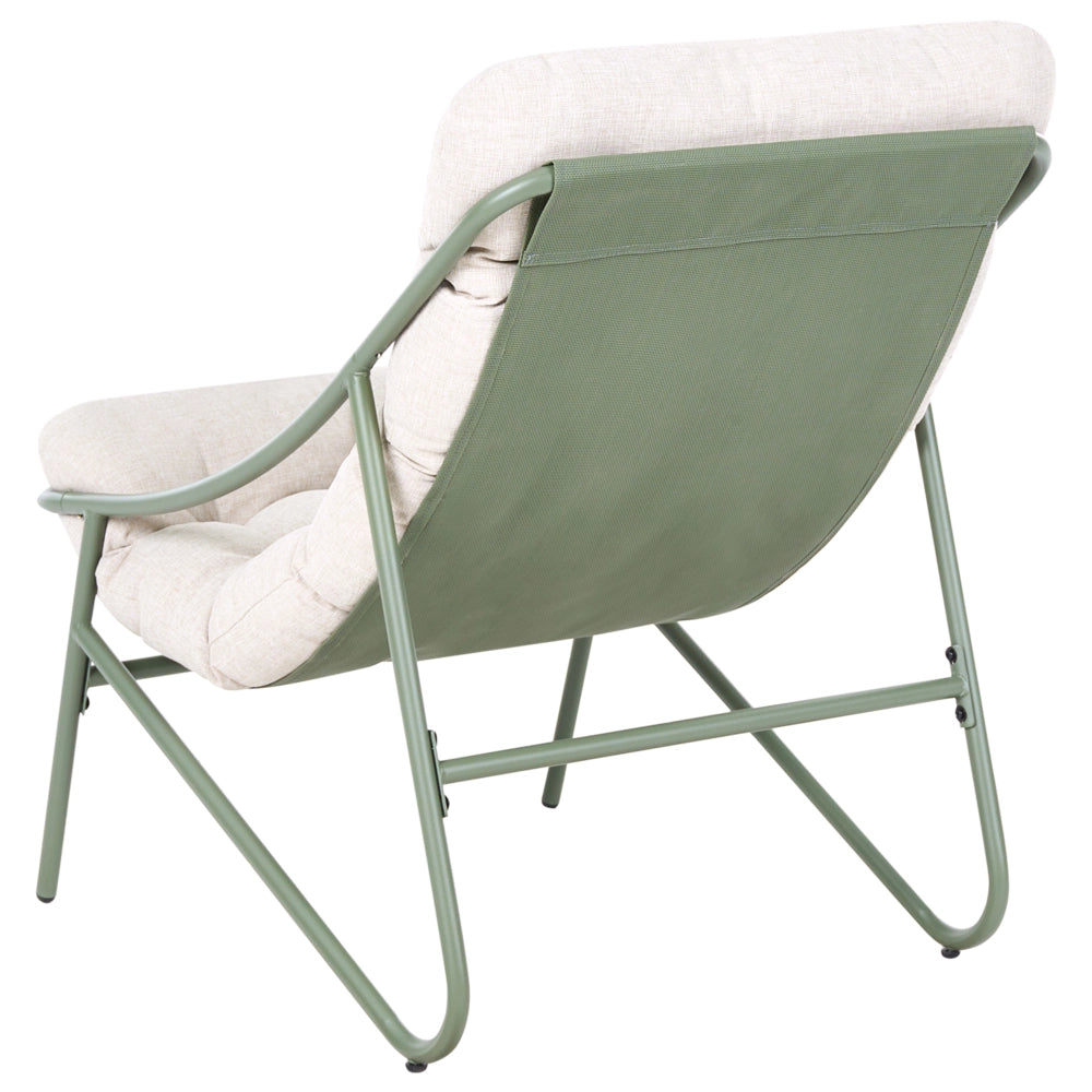 Set da giardino per esterni composto da poltrone a 2 posti e tavolino,verde e beige design elegante