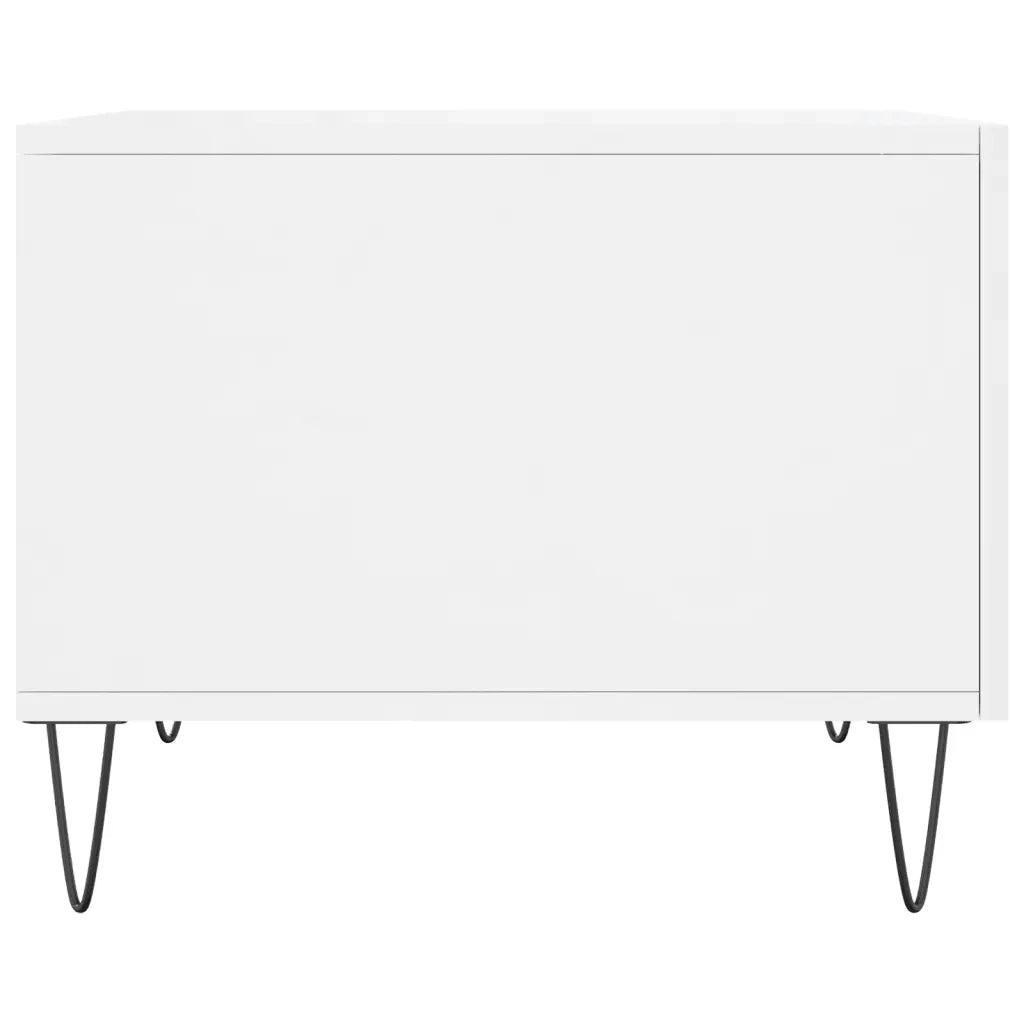 Tavolino da Salotto Bianco Lucido 50x50x40 cm Legno Multistrato 829384