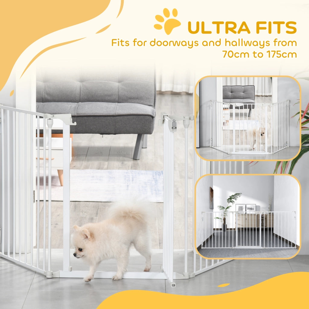 Cancello di sicurezza per cani ¨C zephmum ¨C bianco 180x74.5 cm