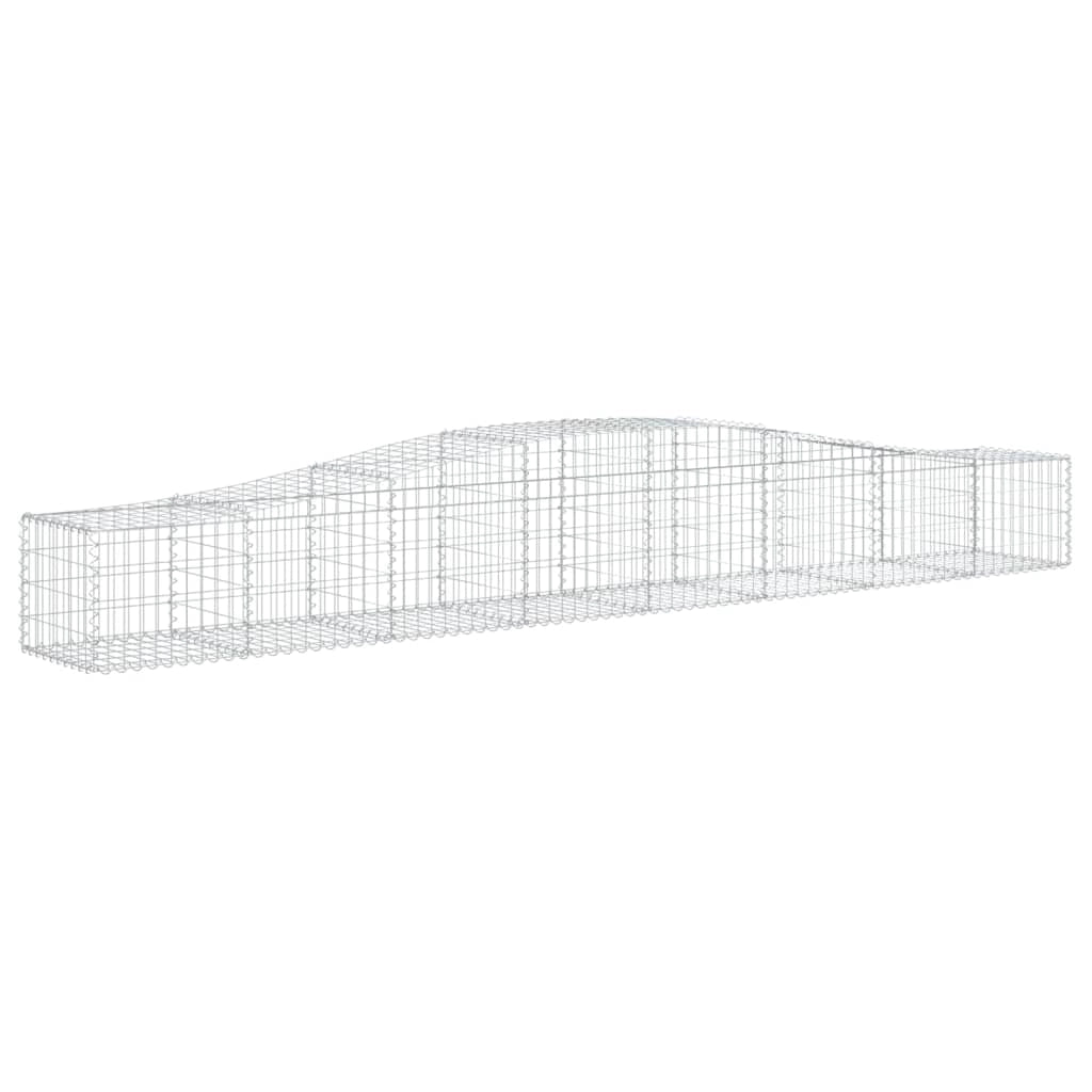 Set di 4 gabbioni ad arco per recinzione gabbia o muro di contenimento 400 x 50 x 40/60 cm ferro zincato argento 02_0041504