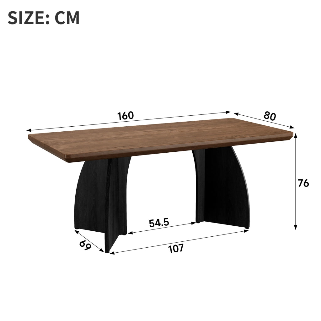Tavolo da pranzo 160x80 cm in MDF color noce