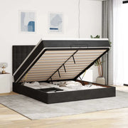 Struttura Letto Pouf con Materassi Nero 200x200 cm Velluto 3313639