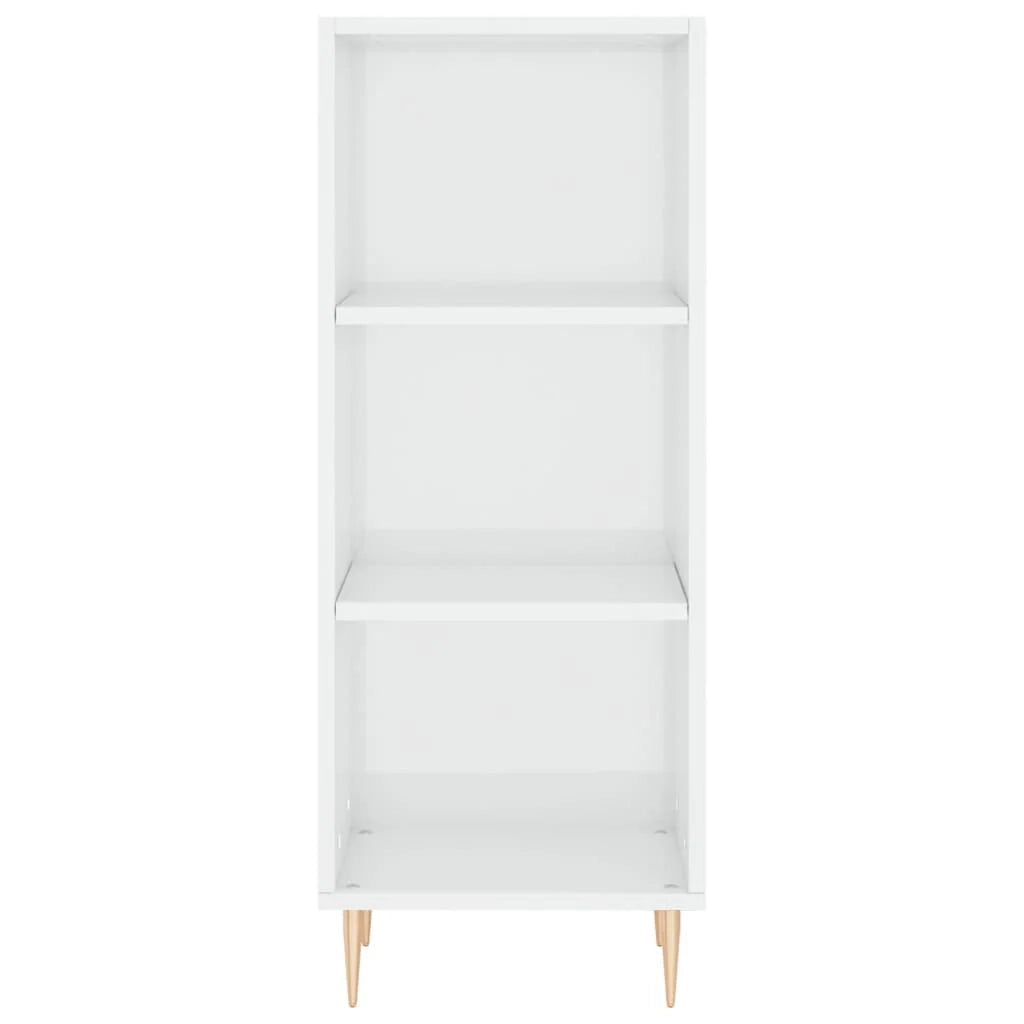 Buffet credenza cassettiera mobiletto mobile contenitore organizer per cucina soggiorno finitura lucida 34,5 x 32,5 x 90 cm legno ingegnerizzato bianco 02_0030586