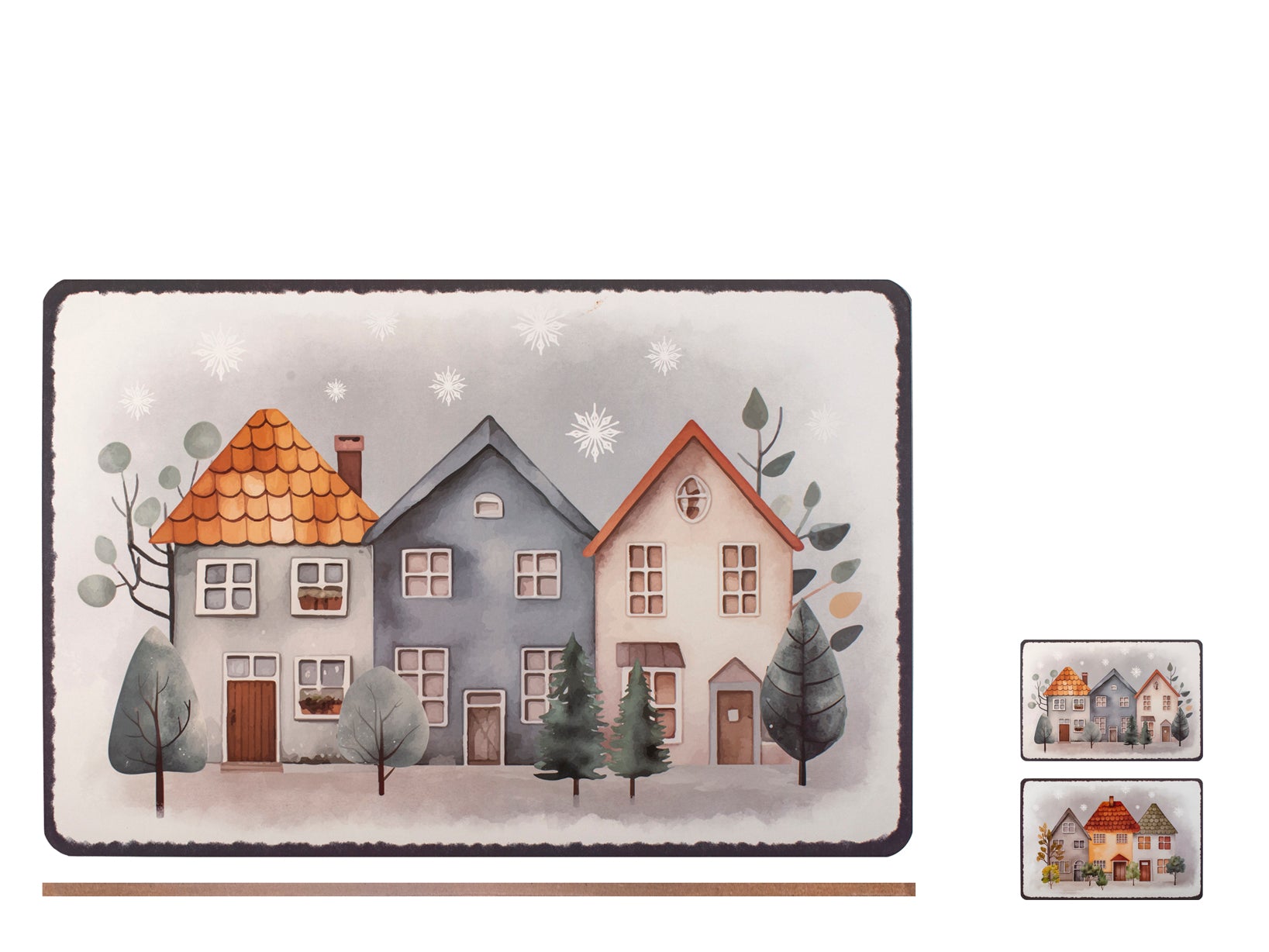 Set due tovagliette In sughero decoro case 43x28 cm