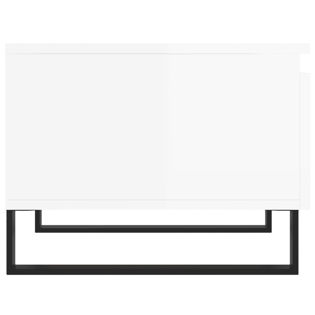 2 pz Tavolini salotto | Tavolino da caff¨¨ | Tavolino da Soggiorno Bianco Lucido 50x46x35cm Legno Multistrato