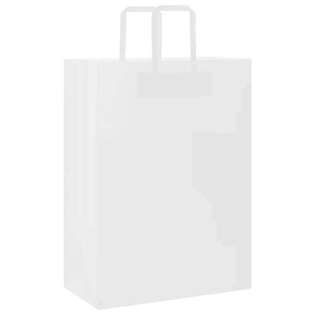 Sacchetti di Carta 250 pz con Manici Bianchi 32x17x44 cm 4101846