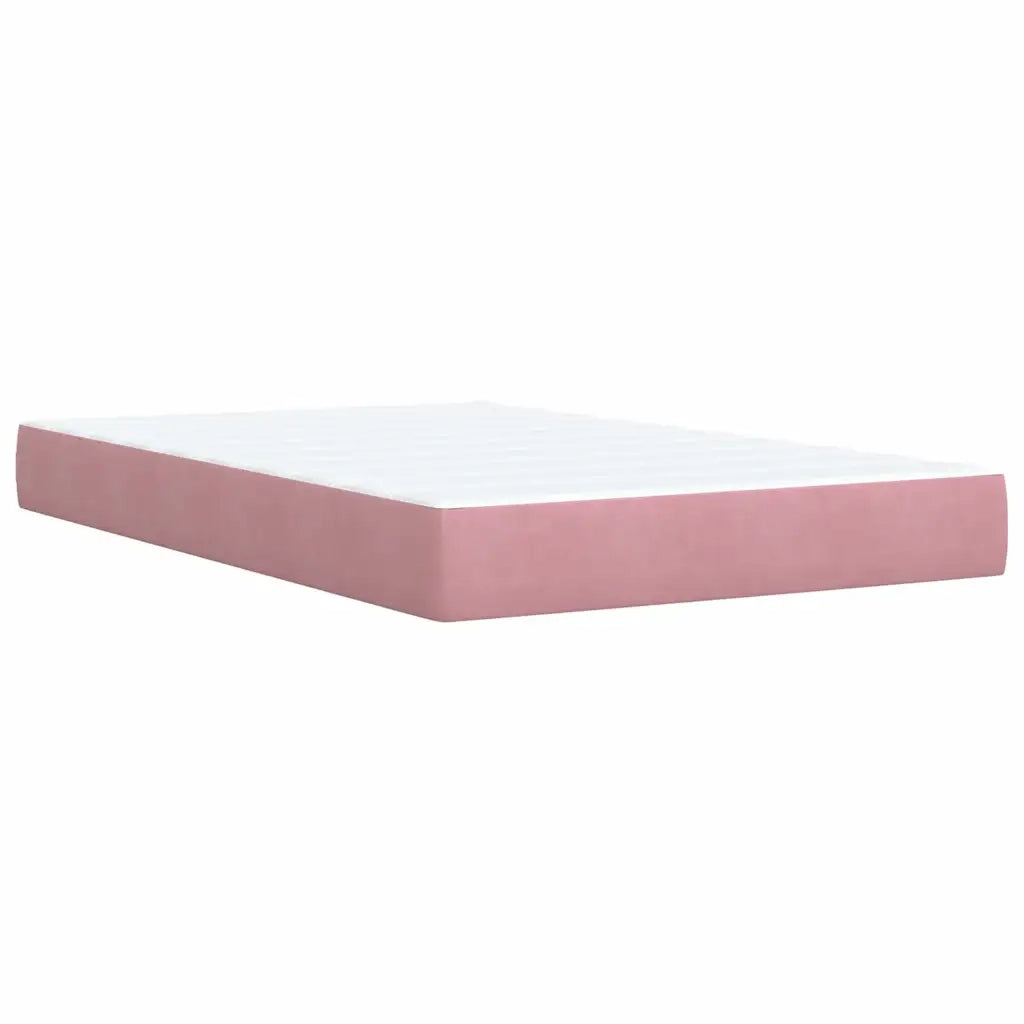 Giroletto a Molle con Materasso Rosa 120x200 cm in Velluto 3290021