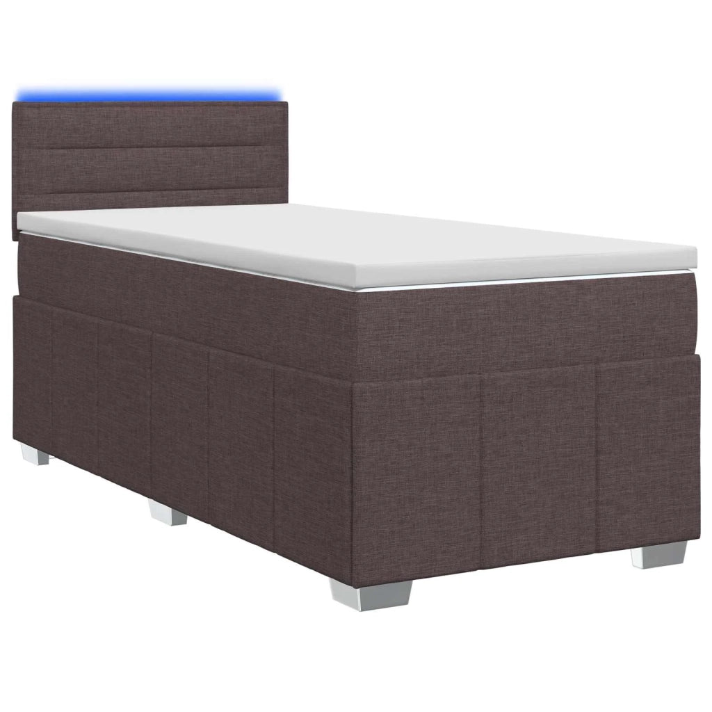 Letto box spring con materasso Marrone Scuro 90 x 200 cm 3452582
