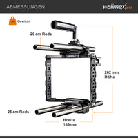 Aptaris Blackmagic Cinema Set Video Cage Rig System (incl. modulo asta 15mm) per BMC