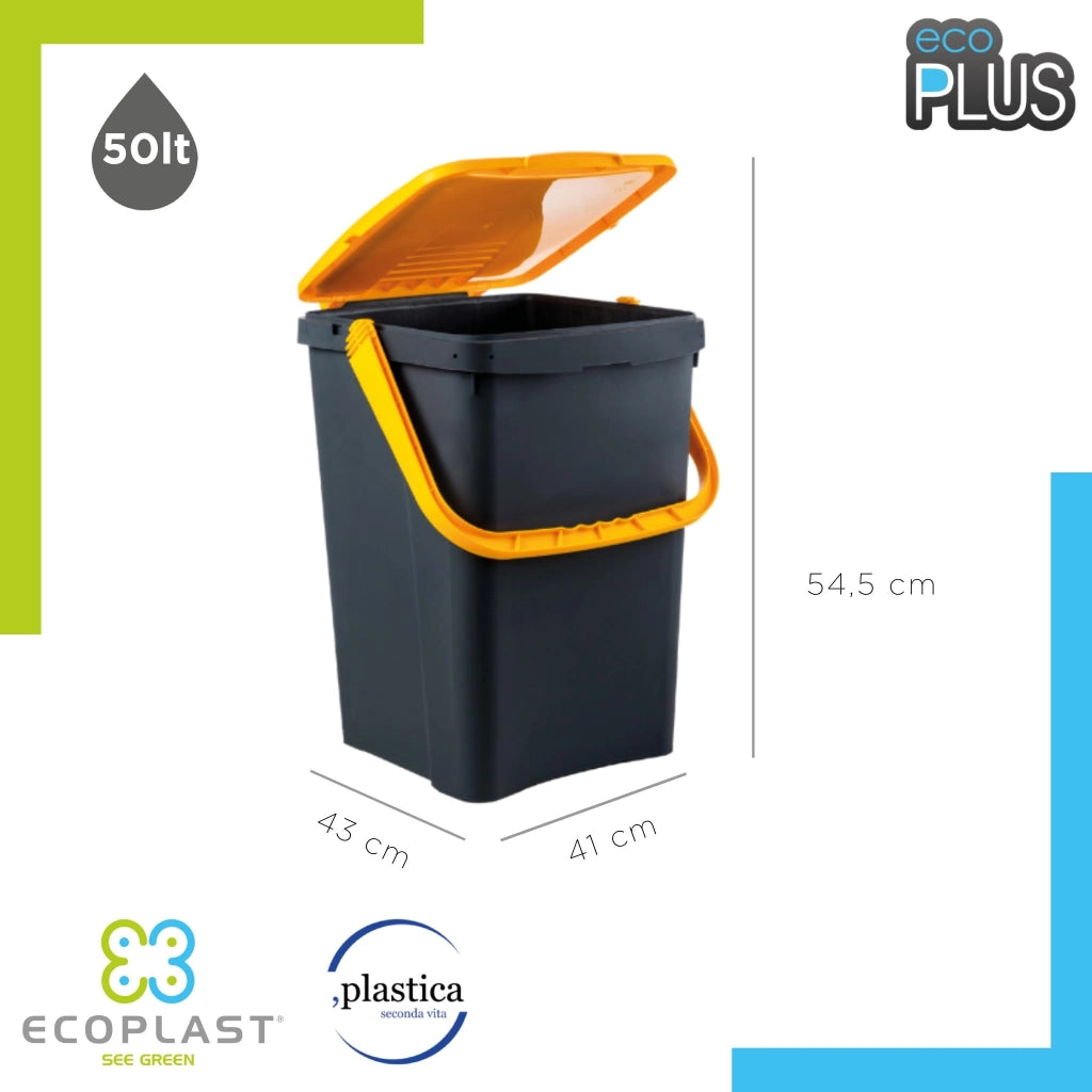 PATTUMIERA ECOPLUS 50 lt - cm 43x41x54,5h