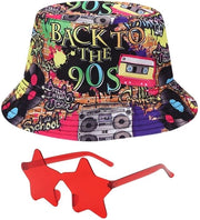 Cappello da Pesca con Design Retro Hiphop - Disponibile in Molti Colori - Incluso Bracciale con Stella - Materiale Poliestere - Misura 56-58 cm - Adatto per Attività All'Aperto - Cappello da Pesca