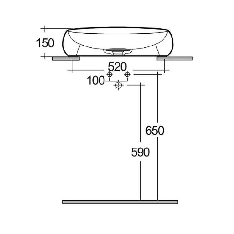 Lavabo da appoggio cloud ovale bianco alpino